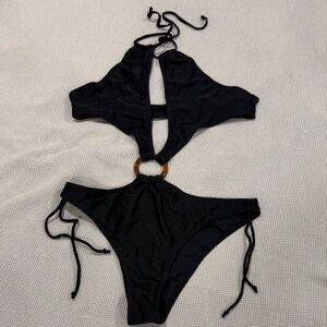 Black Cutout One-Piece Swimsuit